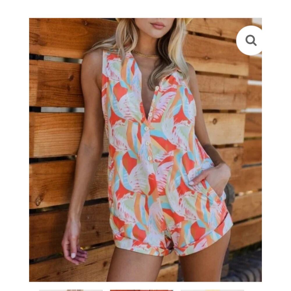 Skatie Wyatt Romper In Sunset Size:โ XS NEW